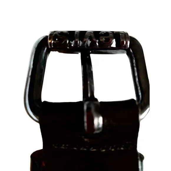 Levi Belt Logo Metal Buckle 100% Real Leather circa 90' s Black size S - Picture 10 of 16